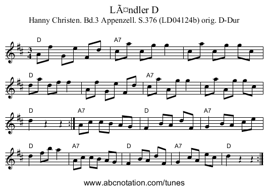 LÃ¤ndler D - staff notation