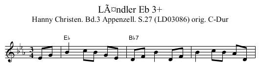 LÃ¤ndler Eb 3+ - staff notation