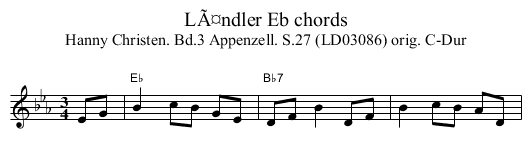 LÃ¤ndler Eb chords - staff notation
