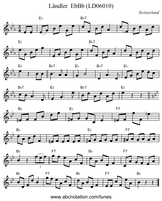 Ländler  EbBb (LD06010) - staff notation