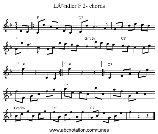 LÃ¤ndler F 2- chords - staff notation