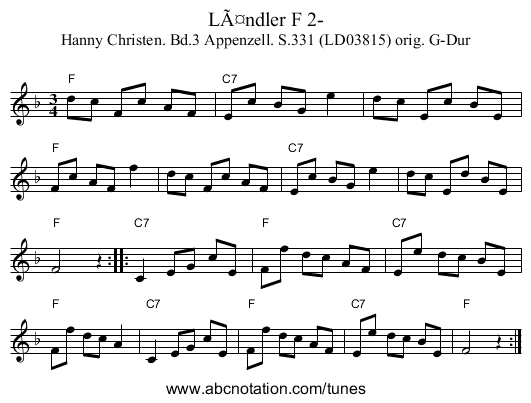 LÃ¤ndler F 2- - staff notation