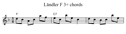 Ländler F 3+ chords - staff notation