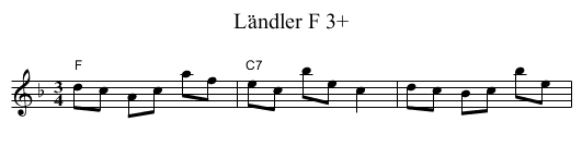 Ländler F 3+ - staff notation