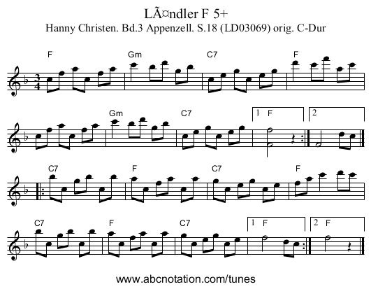 LÃ¤ndler F 5+ - staff notation