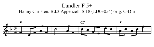 Ländler F 5+ - staff notation