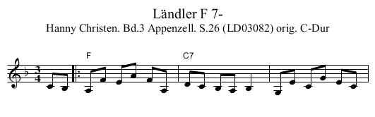 Ländler F 7- - staff notation