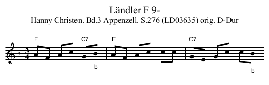 Ländler F 9- - staff notation