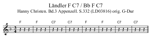 Ländler F C7 / Bb F C7 - staff notation