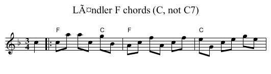 LÃ¤ndler F chords (C, not C7) - staff notation