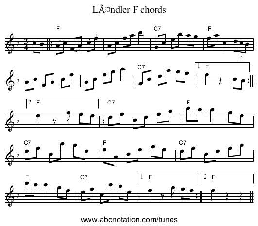 LÃ¤ndler F chords - staff notation