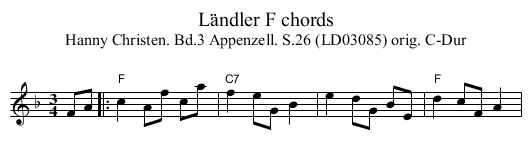 Ländler F chords - staff notation