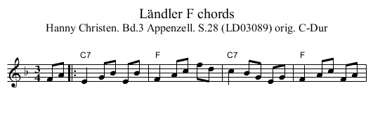 Ländler F chords - staff notation