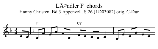 LÃ¤ndler F  chords - staff notation