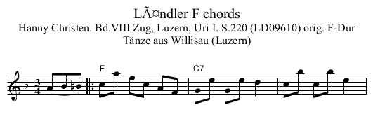 LÃ¤ndler F chords - staff notation