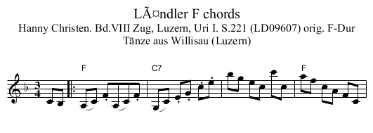 LÃ¤ndler F chords - staff notation