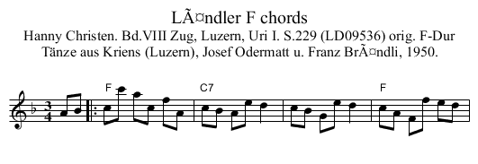 LÃ¤ndler F chords - staff notation