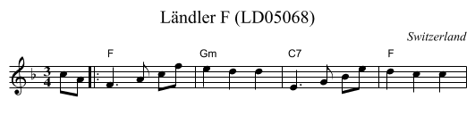 L&auml;ndler F (LD05068) - staff notation