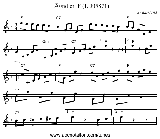 LÃ¤ndler  F (LD05871) - staff notation