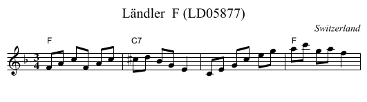Ländler  F (LD05877) - staff notation