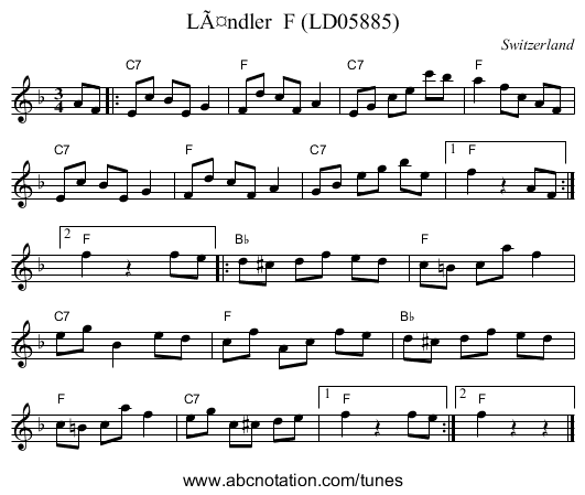 LÃ¤ndler  F (LD05885) - staff notation