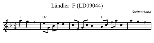 L&auml;ndler  F (LD09044) - staff notation