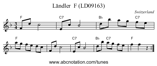 Ländler F (LD09163) - staff notation