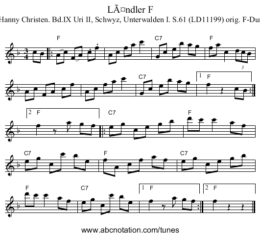 LÃ¤ndler F - staff notation