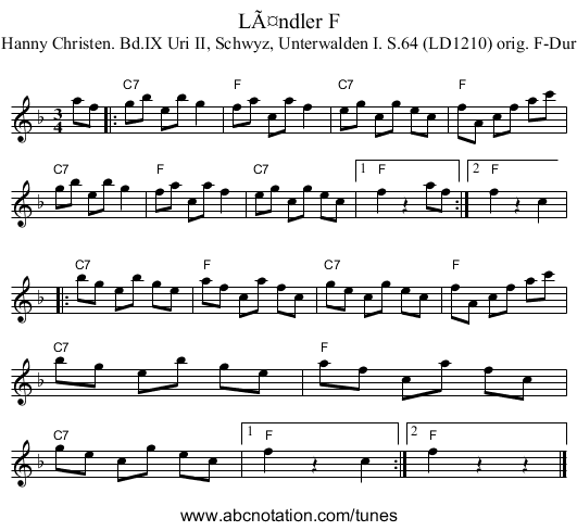 LÃ¤ndler F - staff notation