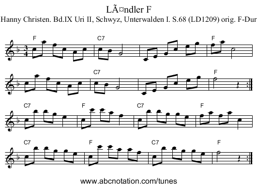 LÃ¤ndler F - staff notation