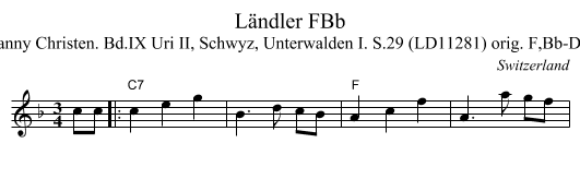 L&auml;ndler FBb - staff notation