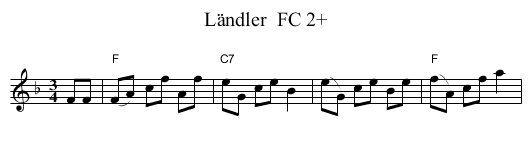 L&auml;ndler  FC 2+ - staff notation