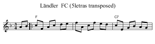 L&auml;ndler  FC (5letras transposed) - staff notation