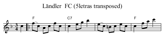 L&auml;ndler  FC (5letras transposed) - staff notation