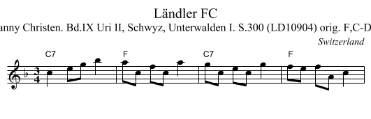 L&auml;ndler FC - staff notation