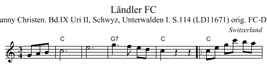 L&auml;ndler FC - staff notation