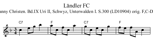 L&auml;ndler FC - staff notation