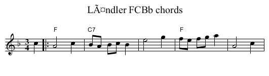 LÃ¤ndler FCBb chords - staff notation