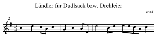 Ländler für Dudlsack bzw. Drehleier - staff notation