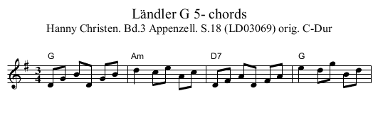 Ländler G 5- chords - staff notation