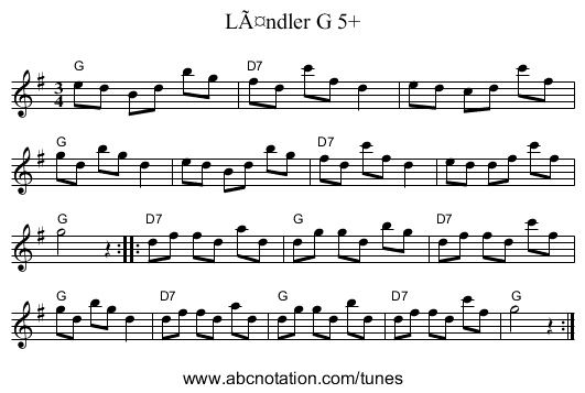 LÃ¤ndler G 5+ - staff notation