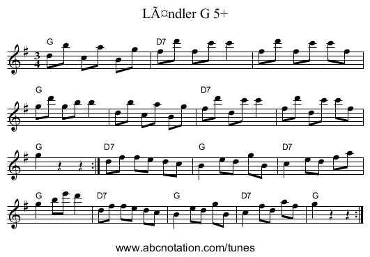 LÃ¤ndler G 5+ - staff notation