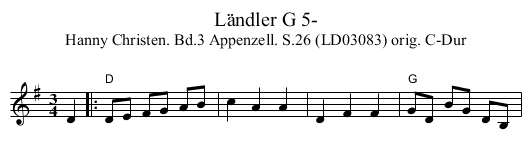 Ländler G 5- - staff notation