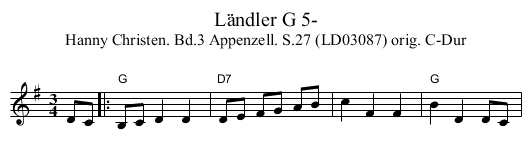 Ländler G 5- - staff notation