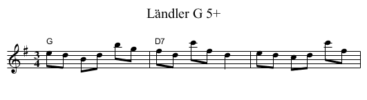 Ländler G 5+ - staff notation