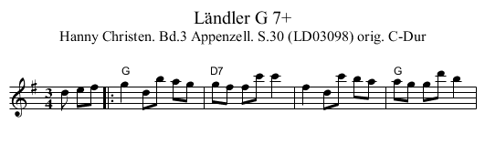 Ländler G 7+ - staff notation