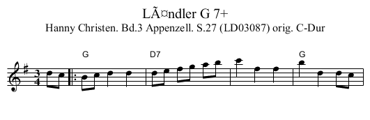 LÃ¤ndler G 7+ - staff notation