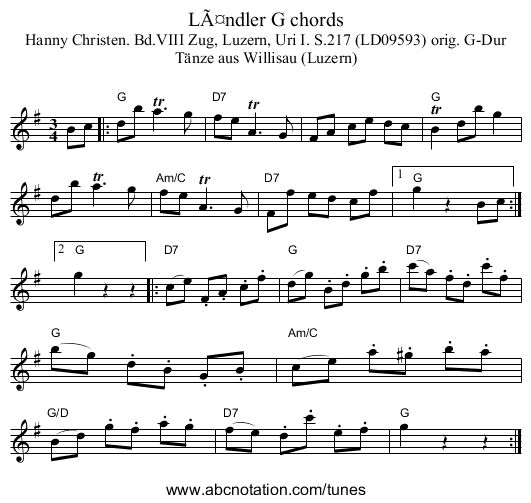 LÃ¤ndler G chords - staff notation