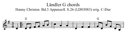 Ländler G chords - staff notation