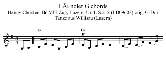 LÃ¤ndler G chords - staff notation